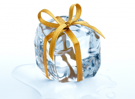 Ice - ice, water, ribbon, bow