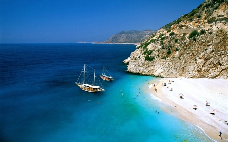 Kaputas Beach, Turkey - Turkey, Boats, Nature, Beach