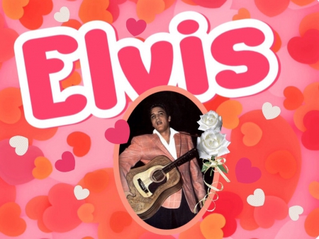 Elvis Peaches & Pinks - hearts, oval, elvis, frame