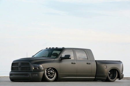 2010-Ram-3500-Mega-Cab-Dualie - mopar, lowered, truck, black