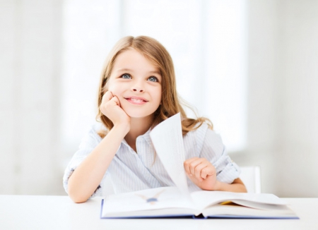 Learning Time - books, cute, girl, photography