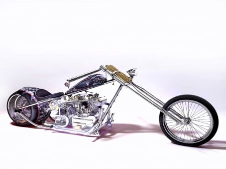 Chopper Skull - harley, chopper, custom, bike