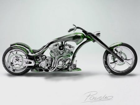 clean machine - harley, chopper, custom, bike