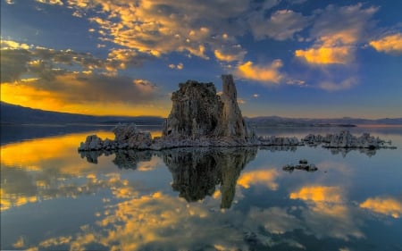 Mono Lake at Sunset, California - lake, sunset, reflection, usa