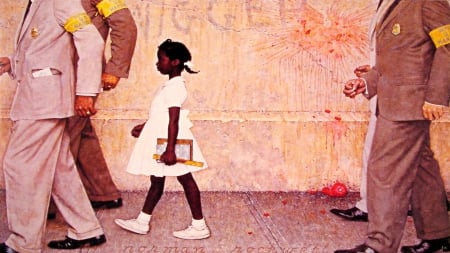 Norman Rockwell_the problem we all live with_1935 - protest, art, modern, social