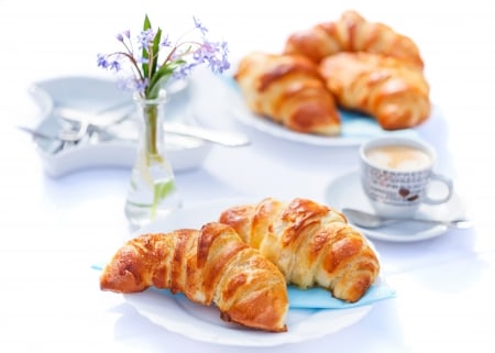 â™¥Breakfastâ™¥ - coffee, breakfast, cup, croissant