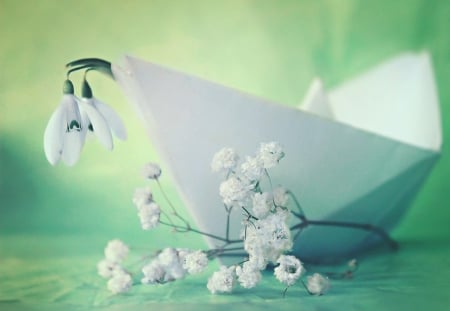 Soft Image - abstract, white, paperboat, soft