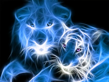 Blue tiger and lion fractal