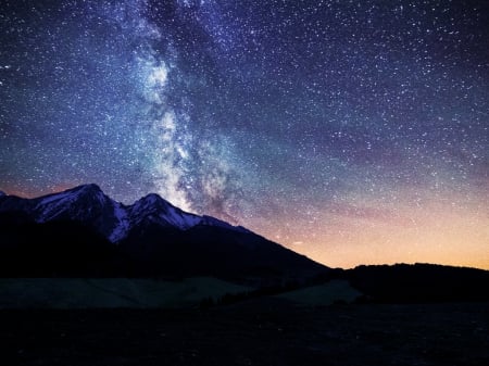 Starry Sky - wonderful, stars, mountain, sky