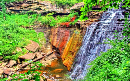 Waterfalls in canada - grren anture, falls, paradise, brandy wine, nature, forest, splendor, canada, rock, splendo