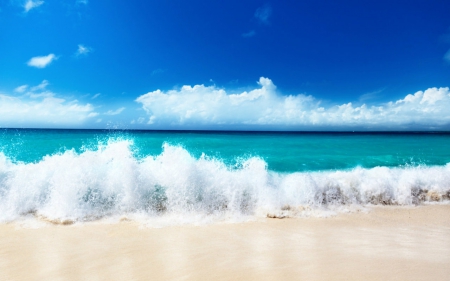 Blue beach - sands, nature, sky, beach