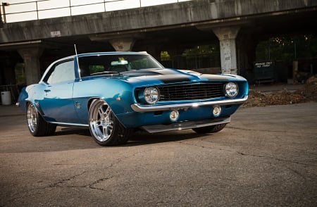 1969 Chevrolet Pro-Touring Camaro - classic, blue, gm, stripes