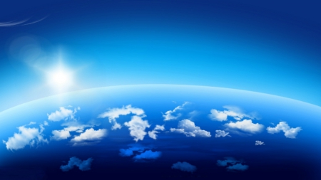 ~*~ Earth In Digital Art ~*~ - sky, sun, clouds, blue sky, space, earth