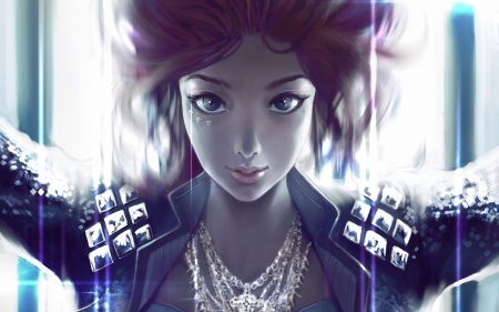 â™¥ - purple, fantasy, girl, woman, blue, art