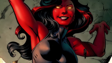 Red She Hulk - red, comics, she hulk, marvel comics, illustration, marvel, character