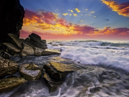 Beach - sunset, nature, beach, sky