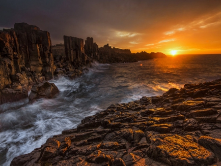 Sunset - sunset, nature, beach, sky