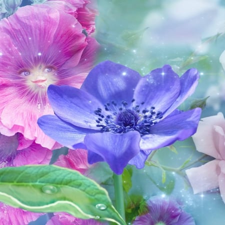 Beautiful Flowers - flowers, fantasy, pink, soft