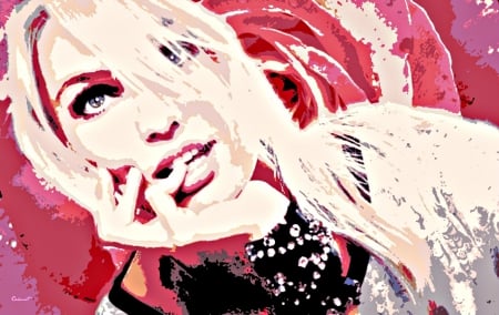 Candice Swanepoel - poster, by cehenot, pink, black, red, woman, model, Candice Swanepoel, art