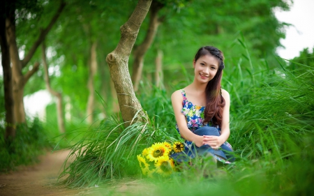 * ASIN GIRL * - forest, people, model, flowers, female, girl, nature, asian