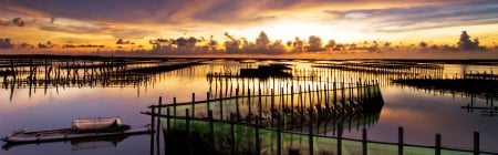 The Qigu Lagoon - hd, nature, photography, lagoon, qigu, sunset, dual monitor backgrounds