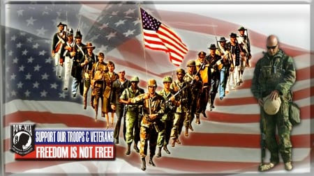 Freedom is Not Free - Freedom, Veterans, Flags, Troops, memorial Day, Soldiers