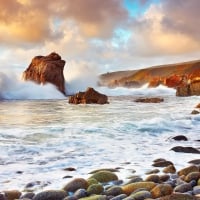 amazing rocky coast in california hdr