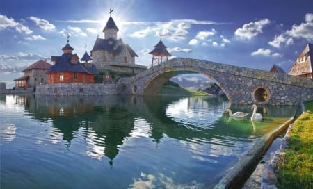 Landscape - bridges, nature, photography, landscape, beauty, houses