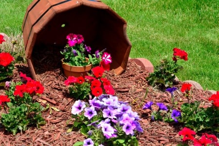 Beautiful Arrangement - beautiful flowers, beautiful arrangement, flower basket, spring basket