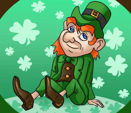 Green Leprechaun - green, irish, leprechaun, clover leaves, chair