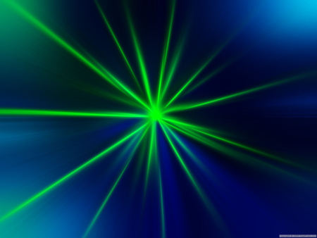 Bright Green Star - deep blue, bright green star