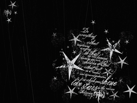 Quoting Stars - biblical quote, on black, stars, religious