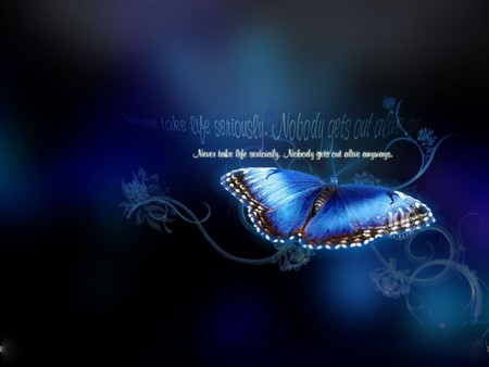 TAKE IT EASY - butterfly, quote, life, wallpaper