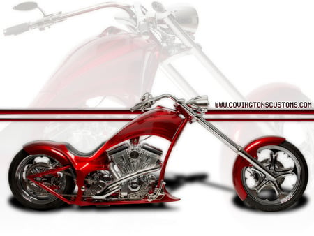 Covington Chopper - chopper, custom, motorcycle, red