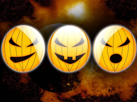 HALLOWEEN TRIO - jokes, trio, pumpkin, smiley, just, playing