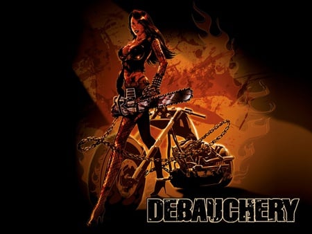 debauchery - girl, bike