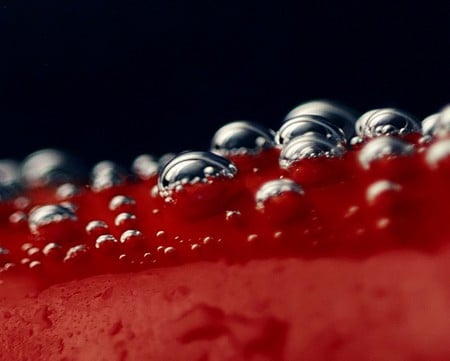 Bubbles On Red - bubbles, abstract