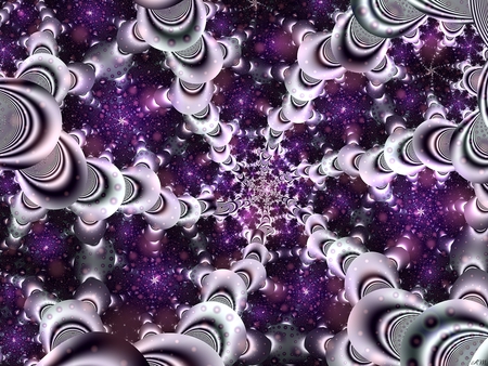 Invasion - fractal, purple, computer art, star