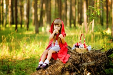 Red Riding Hood - photography, girl, cute, abstract