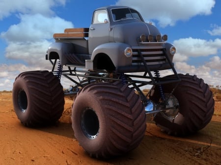 monster truck - truck, monster, ford, custom