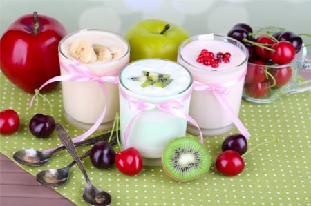 â™¥Fruit Cocktailsâ™¥ - dessert, fruit, milkshake, berries, yogurt