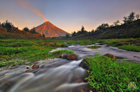 Mayon Volcano - fun, river, nature, volcano, cool, mountain