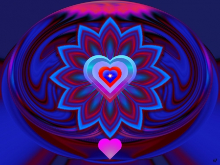 Power of Love - fractal, abstract, collage, 3d, eye candy