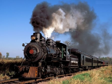 Old Steamtrain - railway, steam, locomotive, vintage