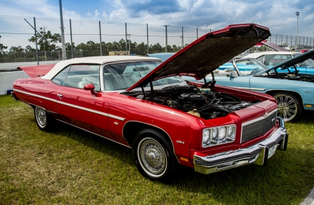 1975  Chevy Caprice - red, bowtie, gm, 454