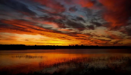 Sunset - sunset, clouds, beautiful, river