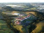 aerial view of a sprawling urban scape