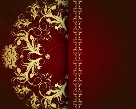 Red and gold - style, vector, art, red