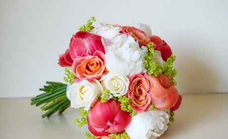 * Bouquet * - flowers, bouquet, white, roses