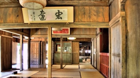 chinese teahouse - doors, wooden, teahouse, signs, bamboo